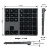 Picture of LIAN MO Wireless Bluetooth Numeric Backlit Keyboard Metal Material Rechargeable Numpad Slim 34 Keys Easy to Carry for iPad/Mac/Laptop/PC Compatible with Windows Android iOS