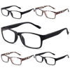 Picture of Gaoye 5-Pack Reading Glasses Blue Light Blocking,Spring Hinge Readers for Women Men Anti Glare Filter Lightweight Eyeglasses (3 Light Black + 2 Leopard, 3.0)