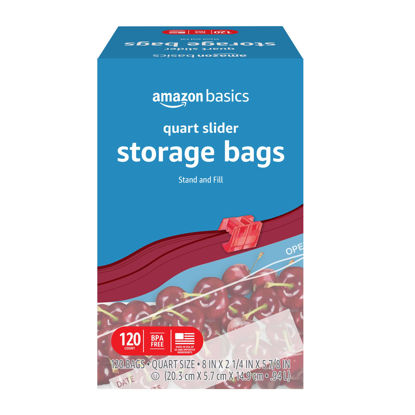   Basics Slider Gallon Food Storage Bags, 90 Count  (Previously Solimo) : Home & Kitchen