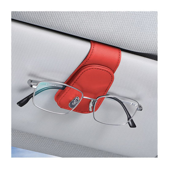 Sunglass Holder For Car Visor Sunglasses Clip Magnetic Leather Glasses Eyeglass  Holder Truck Car Interior Accessories Universal For Woman Man -black