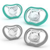 Picture of Nanobebe Active Baby Pacifiers 4-36 Months - Orthodontic, Lightweight and Vented, Curves Comfortably with Face Contour, 100% Silicone - BPA Free, Perfect Baby Registry Gift 4pk, Teal/Grey