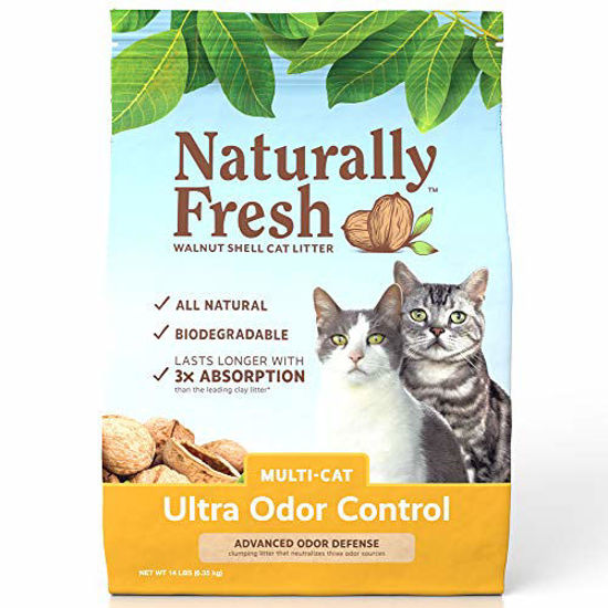 Picture of Eco-Shell Naturally Fresh Cat Litter Made From Walnut Shells, Unscented,, Biodegradable, Dust-Free, Sustainable, 14 Lbs