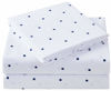 Picture of Mellanni California King Sheet Set - Iconic Collection Bedding Sheets & Pillowcases - Hotel Luxury, Extra Soft, Cooling Bed Sheets - Deep Pocket up to 16" - Easy care - 4 PC (Cal King, Polka Dot Navy)