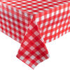 Picture of Red Gingham Checkered 12 Pack Standard Disposable Plastic Party Picnic Tablecloth 54 Inch. x 108 Inch. Rectangle Table Cover By Zimpleware