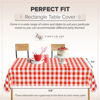 Picture of Red Gingham Checkered 12 Pack Standard Disposable Plastic Party Picnic Tablecloth 54 Inch. x 108 Inch. Rectangle Table Cover By Zimpleware