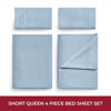 Picture of Mellanni Short Queen Sheet Set - Double Brushed Microfiber Camper Bedding - Soft and Breathable Queen Sheets Set - 10" Deep Pocket RV Mattress Sheets (Short Queen, Blue Hydrangea)