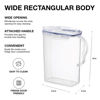 Picture of LocknLock Aqua Fridge Door Water Jug with Handle BPA Free Plastic Pitcher with Flip Top Lid Perfect for Making Teas and Juices, 3 Quarts, Clear