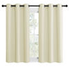 Picture of NICETOWN Kitchen Curtains for Decoration, Thermal Insulated Grommet Room Darkening Draperies/Panels for Laundry (Beige, 2 Panels, W42 x L50 inches)