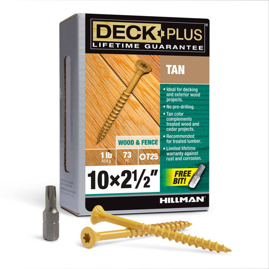 Picture of Deck Plus 48415 Wood Screws #10 x 2-1/2", Tan, 1lb Box