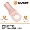 Picture of SELTERM 5pcs 2/0 AWG 1/2" Stud Copper Wire Lugs, Battery Lugs, Ring Terminals, Battery Cable Ends, 00 Gaug Ring Terminal Connectors, UL Heavy Duty Bare Copper Eyelets Battery Terminal Connectors