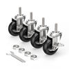 Picture of HOLKIE Caster Wheels 3 inch Locking Stem Casters, 5/16" -18 x 1-1/2" (Stem Diameter 5/16", Stem Length 1-1/2") Threaded Stem Casters Swivel Casters Set of 4 Heavy Duty Castors Black