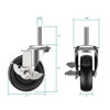 Picture of HOLKIE Caster Wheels 3 inch Locking Stem Casters, 5/16" -18 x 1-1/2" (Stem Diameter 5/16", Stem Length 1-1/2") Threaded Stem Casters Swivel Casters Set of 4 Heavy Duty Castors Black