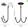 Picture of HFHOME 2Packs Over The Door Double Hanger Hooks, Metal Twin Hooks Organizer for Hanging Coats, Hats, Robes, Towels- Brown