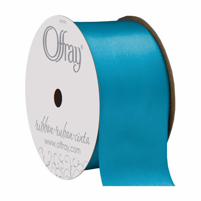Picture of Berwick Offray 953440 1.5" Wide Single Face Satin Ribbon, Turquoise Blue, 4 Yds