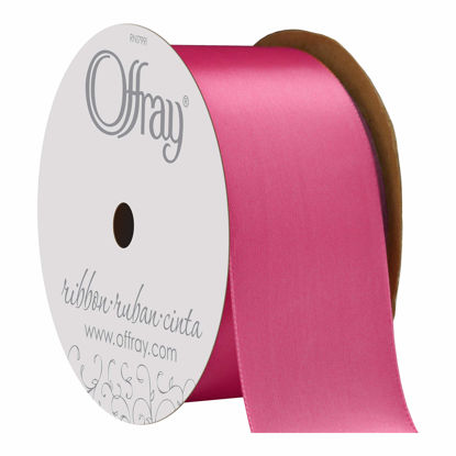 Picture of Berwick Offray 946138 1.5" Wide Single Face Satin Ribbon, Hot Pink, 4 Yds