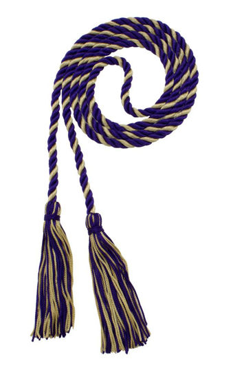 Picture of Graduation Honor Cord - Purple/Old Gold - Every School Color Available - Made in USA - by Tassel Depot