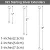 Picture of 3 Pcs 925 Sterling Silver Necklace Extender Sterling Silver Chain Extenders for Necklaces Bracelet Extender Silver 1inch 2inch 3inch