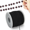 Picture of TONIFUL 1mm x 110 Yards Black Elastic String for Bracelet Jewelry Making, Stretchy Cord for Bracelets, Rattail Macrame Necklaces Bulk Beading Thread Kumihimo