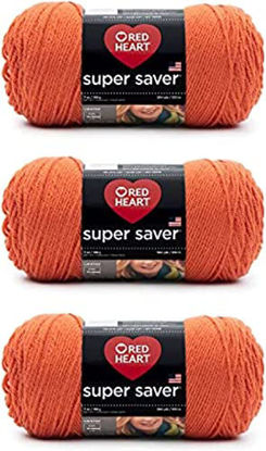 Picture of Red Heart Super Saver Yarn, 3 Pack, Carrot 3 Count