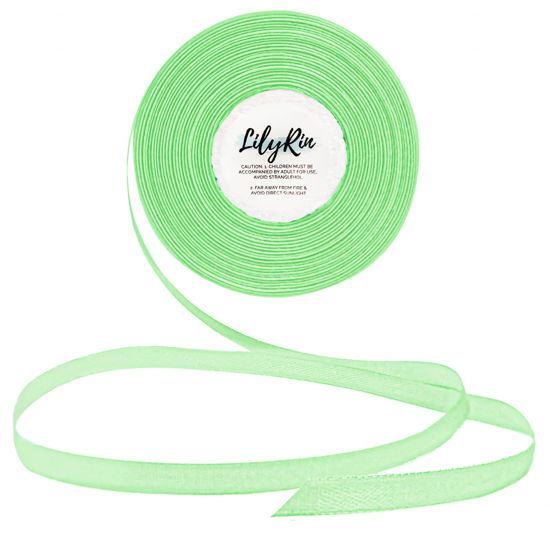 Picture of LilyRin Mint Green Ribbon 1/4 Inches 36 Yards Satin Roll Perfect for Art, Wedding, Wreath, Baby Shower, Packing Birthday, DIY Hair Accessories Scrapbooking, Wrapping Christmas Other Projects Color