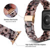 Picture of HOPO Compatible With Apple Watch Band 38mm 40mm 42mm 44mm Thin Light Resin Strap Bracelet With Stainless Steel Buckle Replacement For iWatch Series 8 7 6 5 4 3 2 1 SE (Black Agate/Rose Gold,42/44/45/49mm)