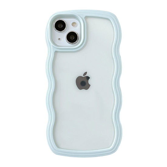 Picture of Caseative Cute Curly Wave Frame Shape Shockproof Soft Compatible with iPhone Case (Green,iPhone 11)