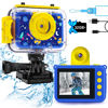 Picture of GKTZ Kids Waterproof Camera Toys for 3-12 Years Old Boys Christmas Birthday Gifts Kids Selfie Camera Toddler Underwater Sports Camera Children Digital Action Camera with 32GB Card (Dark Blue)