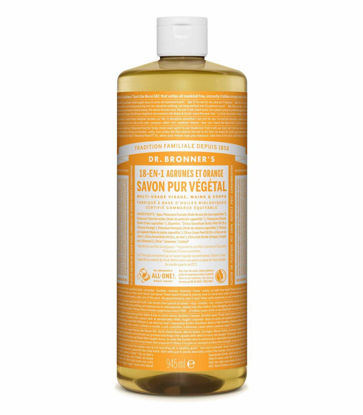 Picture of Dr. Bronner’s - Pure-Castile Liquid Soap (Citrus, 32 ounce) - Made with Organic Oils, 18-in-1 Uses: Face, Body, Hair, Laundry, Pets and Dishes, Concentrated, Vegan, Non-GMO