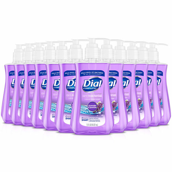 Picture of Dial Complete Antibacterial Liquid Hand Soap, Lavender & Jasmine Scent, 7.5 fl oz (pack of 12)