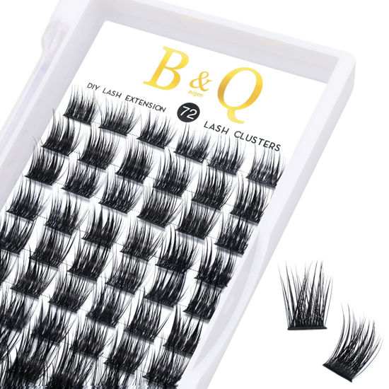 Picture of Lash Clusters B21 D Curl 8-16MIX DIY Eyelash Extensions 72 Clusters Lashes C D Curl Wispy Hybrid Eyelash Clusters Extensions Individual Lashes Cluster DIY at Home (B21,D-8-16MIX)