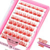 Picture of Lash Clusters, 72 Pcs Colored Individual Cluster Lashes DIY Lash Extension 8-16 mix Eyelash Clusters Volume Wispy Lashes Super Thin Band Reusable Soft & Comfortable(Red,Nartual-D-8-16mix)