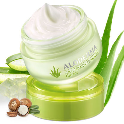 Picture of Aloderma Hydrating Face Cream with 70% Organic Aloe Vera - Hydrating Facial Cream with Hyaluronic Acid & Allantoin - Nourishing Aloe Vera Skin Cream for Women & Men - Moisturizer for All Day Hydration