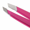 Picture of Tweezerman Stainless Steel Slant Tweezer - Eyebrow Tweezers for Women and Men (Neon Pink)