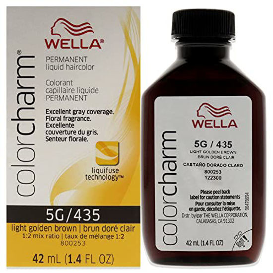 Picture of WELLA Color Charm Permanent Liquid Hair Color for Gray Coverage, 5G Light Gold Brown 1.42 Fl Oz