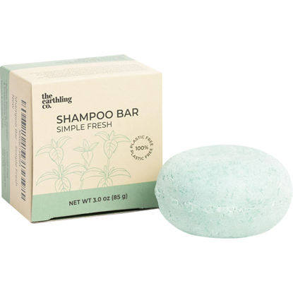 Picture of The Earthling Co. Shampoo Bar - Gentle Plant Based Hair Shampoo for Men, Women and Kids - Vegan Formula for All Hair Types - Paraben, Silicone and Sulfate Free, Simple Fresh, 3.0 oz