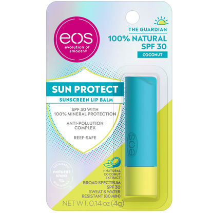 Picture of eos Sun Protect - Coconut | Lip Balm with SPF 30 Protection and Water Resistant | Lip Care to Nourish Dry Lips | Gluten Free | 0.14 oz