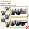 Picture of Lash Clusters D Curl 16 mm DIY Eyelash Extensions 72 Clusters Lashes C D Curl B&Q LASH Fluffy Individual Lashes Eyelash Clusters Extensions Individual Lashes Cluster DIY at Home (B05,16 mm)