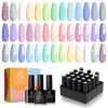 Picture of Beetles Gel Nail Polish Kit, Pastel Paradise Girly Colors Collection Popular Bright Nail Art Solid Sparkle Glitters Gel Polish Set with Glossy & Matte Top Coat and Base Coat Manicure Gifts for Women