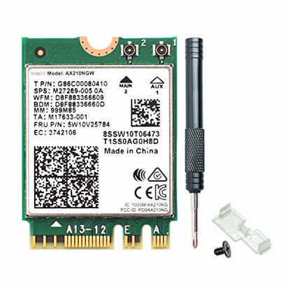 Picture of Wi-Fi 6E AX210NGW Wireless WiFi Card BT5.2 M.2 2230 Tri-Band Expands WiFi to 6GHz 160MHz 802.11ax ac MU-MIMO AX210 AX5400Mbps wifi 6E Network Card Better AX200NGW for PC Laptops Only for Windows 10 11