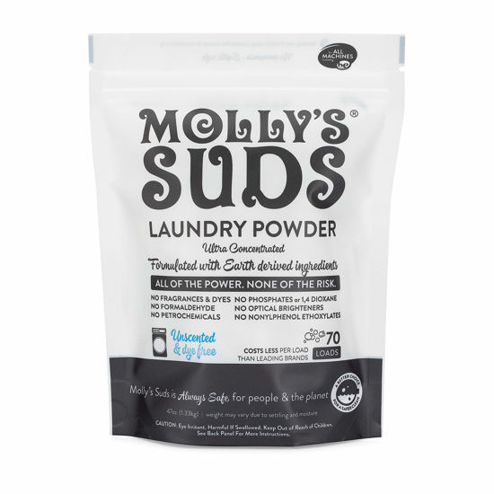 Picture of Molly's Suds Original Laundry Detergent Powder | Natural Laundry Detergent Powder for Sensitive Skin | Earth-Derived Ingredients, Stain Fighting | 70 Loads (Unscented)