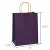 Picture of BagDream Gift Bags 8x4.25x10.5 Inches 100Pcs Paper Bags with Handles Bulk, Shopping Bags Kraft Bags Retail Bags Craft Bags 100% Recyclable Paper Gift Bags Purple