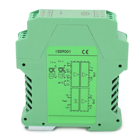 Picture of Analog Signal Isolator Transmitter Splitter,DC24V Current Signal Isolator,1 Input 2 Output Power Supply Distributor,4-20mA PLC Detect Signal Conditioner,DIN Rail Mount,Transmitter Conditioner Module