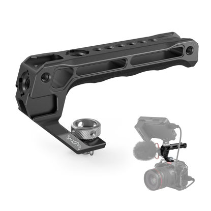 Picture of SmallRig Top Handle with 3/8"-16 Locating Pins for ARRI Grip for Camera Cage, Universal Video Rig with 5 Cold Shoe Adapters to Mount DSLR Camera with Microphone/LED Light/Monitor - 3765