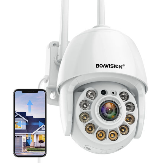 Picture of BOAVISION 5MP Security Camera Outdoor, Wireless WiFi IP Camera Home Security System 360° View,Motion Detection, auto Tracking,Two Way Talk,pan Tile Full Color Night Vision