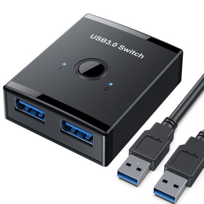 GetUSCart- USB3.0 Switcher,USB Switch 2 Computers Share 4 USB3.0 Devices 2  in 4 Out USB Kvm Switch Selector for Mouse Keyboard Printer