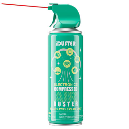 Picture of iDuster Compressed Canned Air Duster - Disposable Electronic Keyboard Cleaner for Cleaning Duster