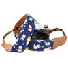 Picture of PADWA Blue Cat Animal Print Camera Strap - Double Layer Cowhide Ends,2" Pure Cotton Woven Camera Straps, Adjustable Vintage Neck & Shoulder Strap for All DSLR Cameras,Great Gift for Photographers