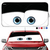 Picture of Gven Windshield Sun Shade, Car Sun Shade for Front Window Funny Car Eyes Sunshades Sun Visor Protector Blocks UV Rays Foldable 210T Keep Your Vehicle Cool (Eyes-Black, Large)