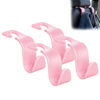 Picture of Amooca Universal Car Headrest Hooks, Car Organizer Hanger Storage Hooks for Bag Purse Cloth Grocery (Pink Set of 4)