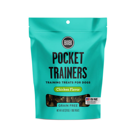 Picture of BIXBI Pocket Trainers, Chicken (6 oz, 1 Pouch) - Small Training Treats for Dogs - Low Calorie and Grain Free Dog Treats, Flavorful Pocket Size Healthy and All Natural Dog Treats